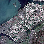 Satellietbeeld van Polder Flevoland 