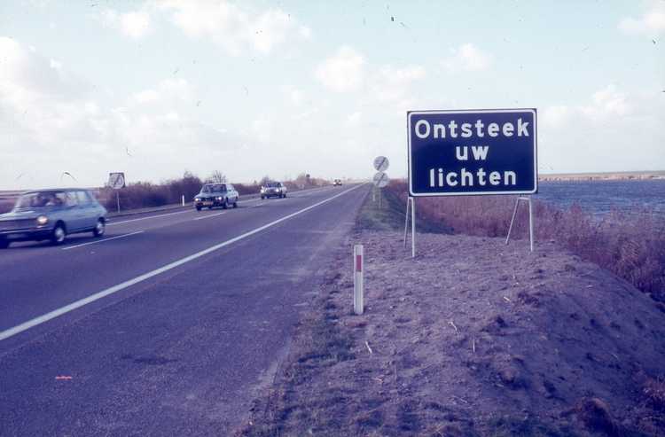 Oostvaardersdijk, richting Lelystad, 1978