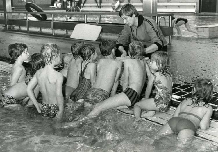 Zwemles in de Agora, begin jaren tachtig
