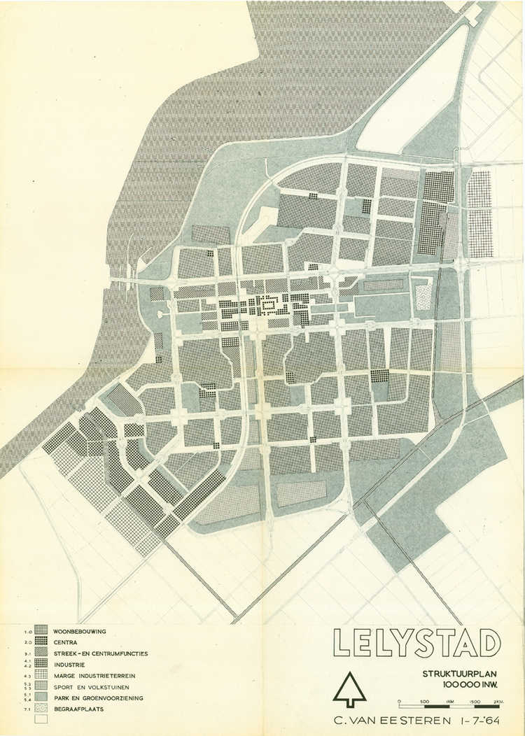 Structuurplan van Lelystad, C. van Eesteren, 1 juli 1964