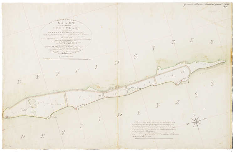 Kadasterkaart van Schokland, vervaardigd met gegevens uit 1822