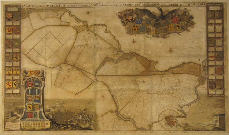 Kaart van het Hoogheemraadschap Zeeburg en Diemerdijk