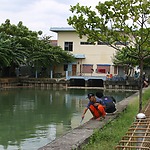 Afvoer kanaal bij een van de gemalen in de Kalapa Gading polder