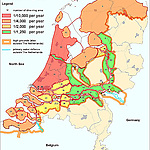 Tot voor kort geldende veiligheidsnormen per dijkringgebied in Nederland